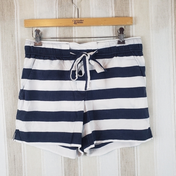 Loft Outlet Tie Front‎ Shorts Striped Size 2 - Picture 1 of 6